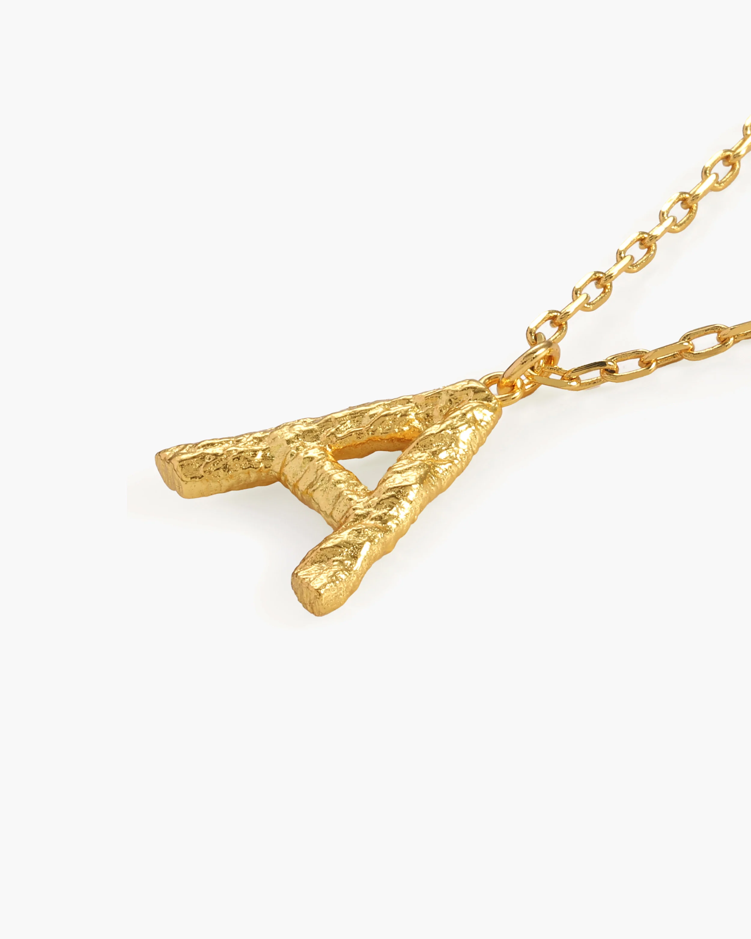 Textured Initial Letter Necklace - Image 3