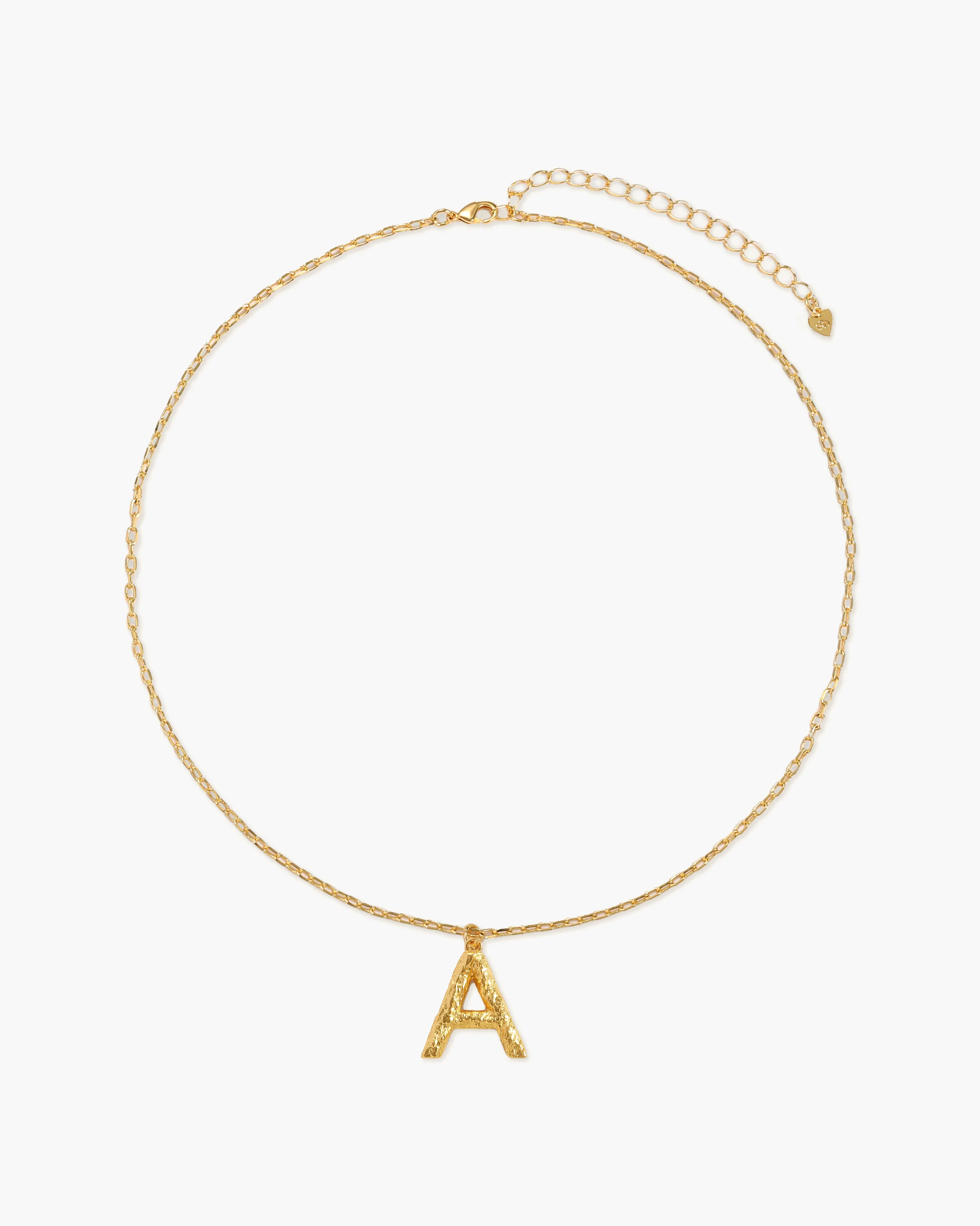 Textured Initial Letter Necklace - Image 4