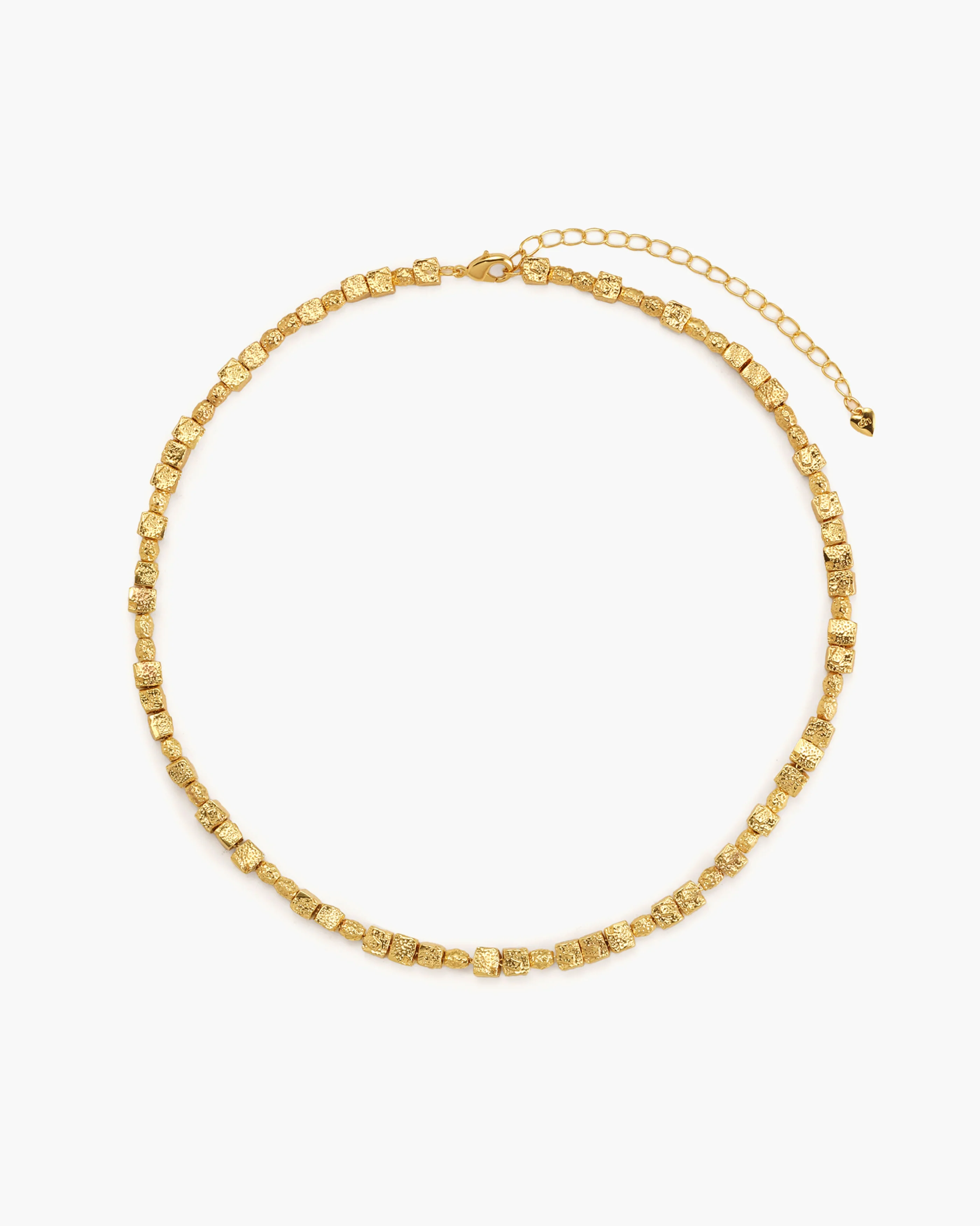 Textured Square Necklace in Silver - Image 4