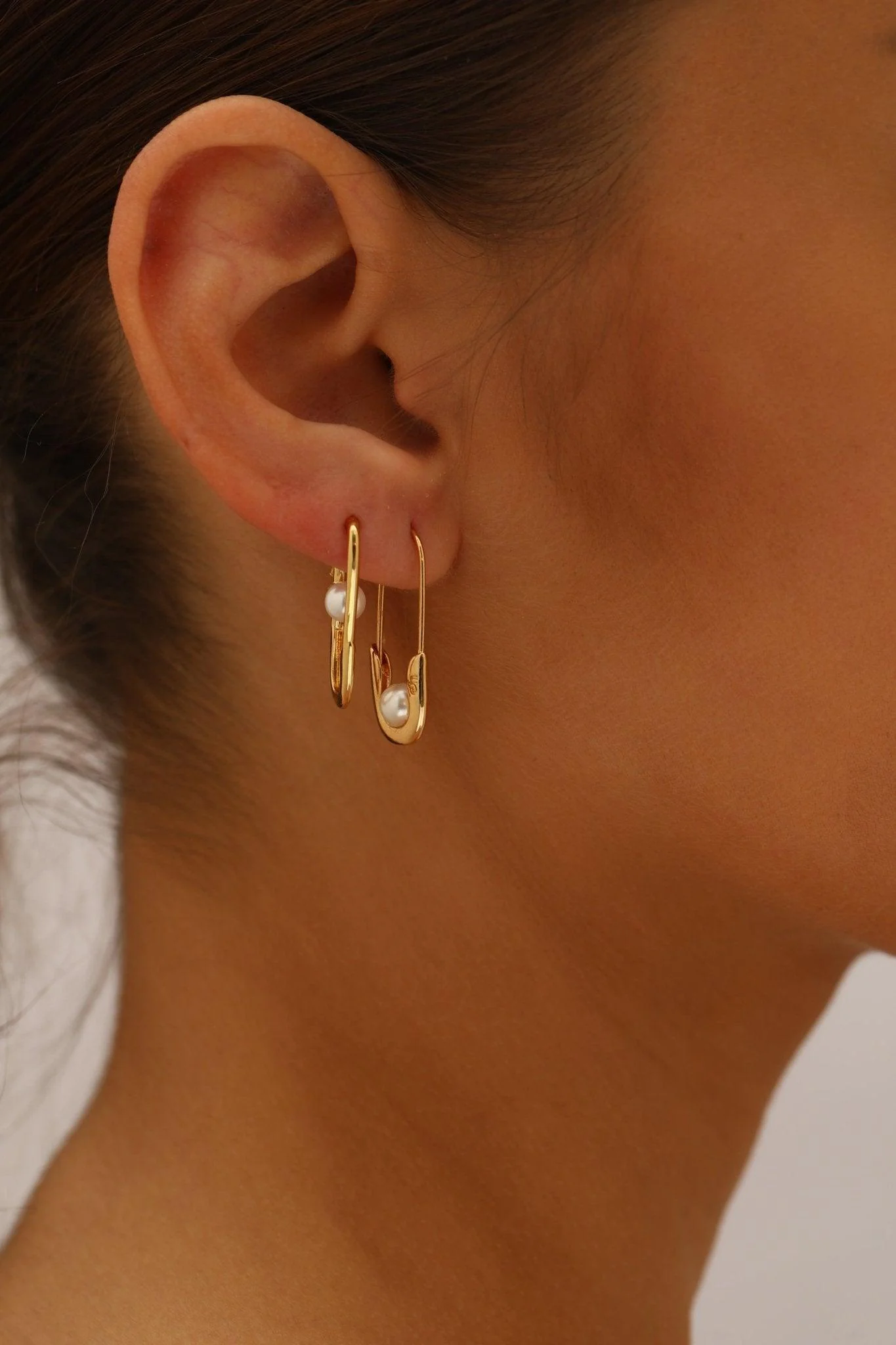 Petite Safety Pin Earrings - Image 2