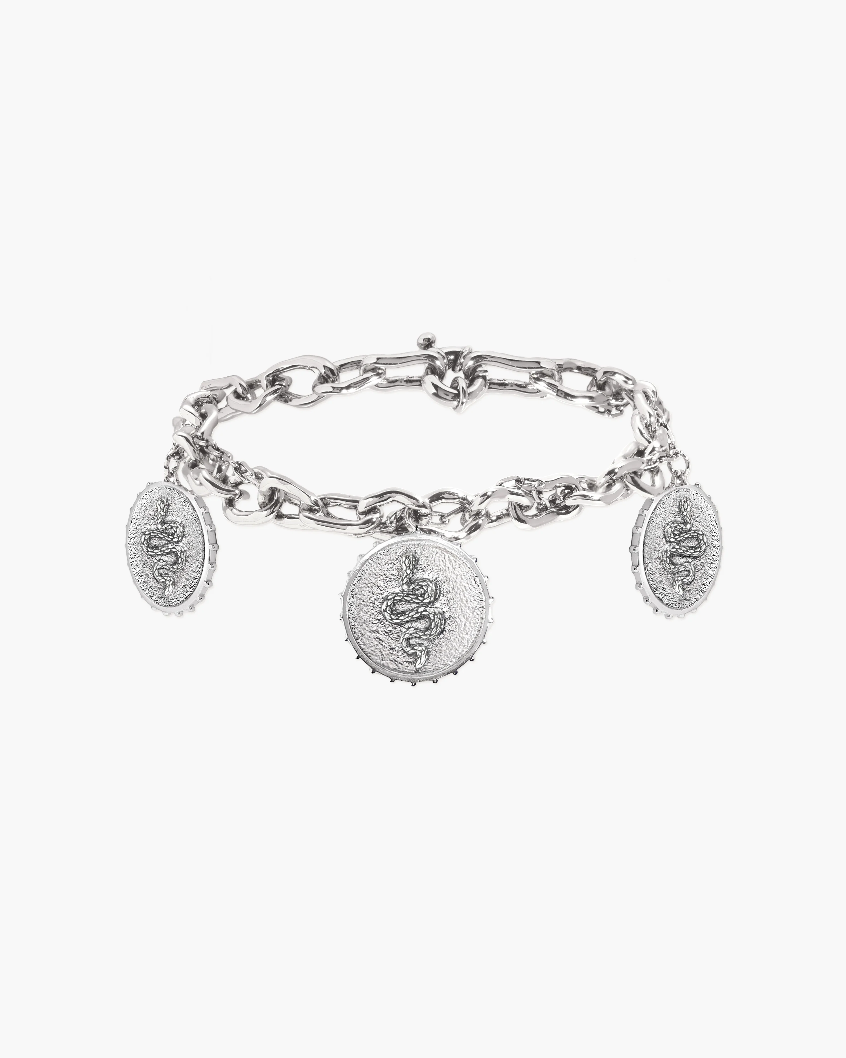 Trinity Snake Coin Double Chain Bracelet in Gold - Image 5