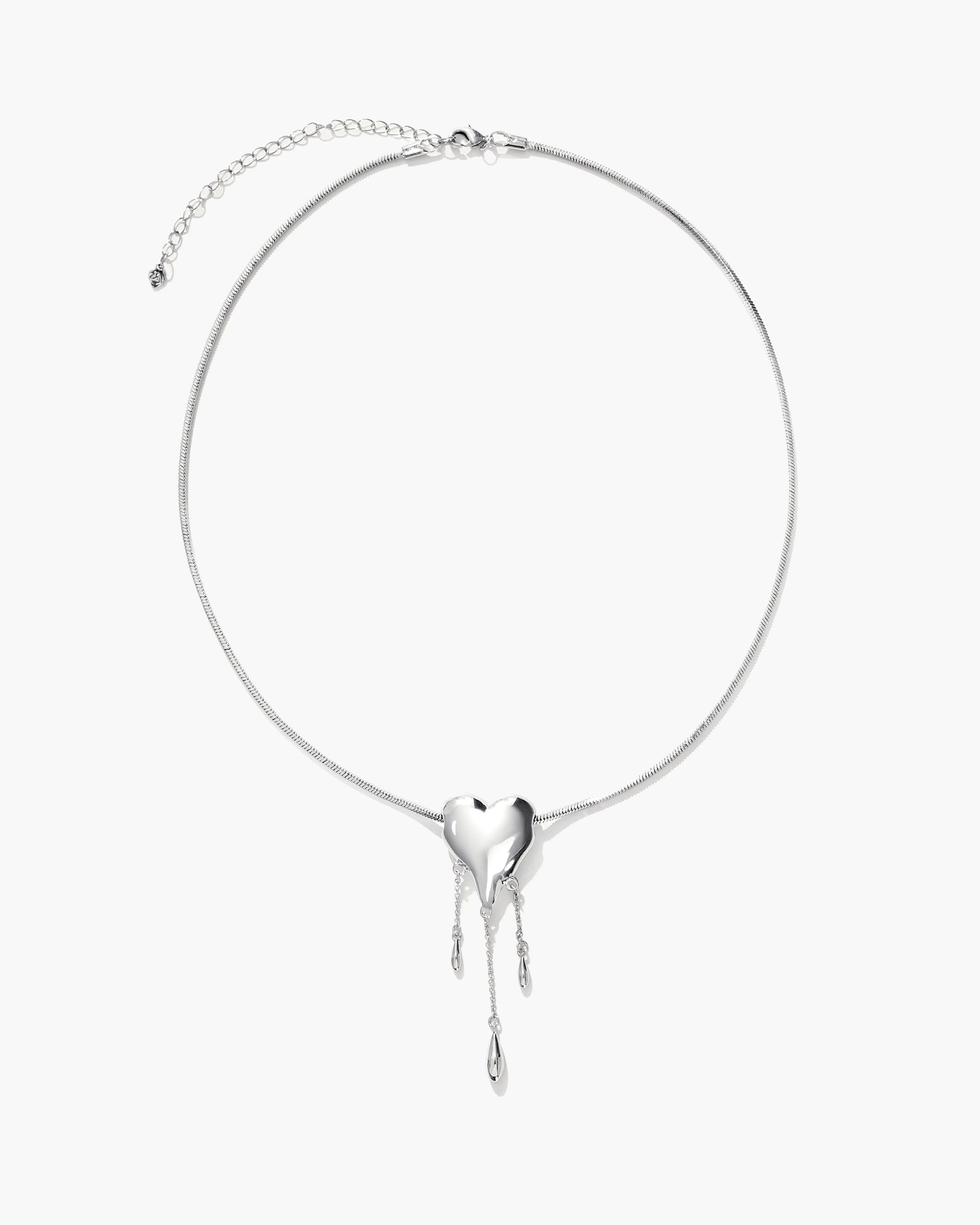 Venom’s Golden Drip Heart Necklace in Silver - Image 4