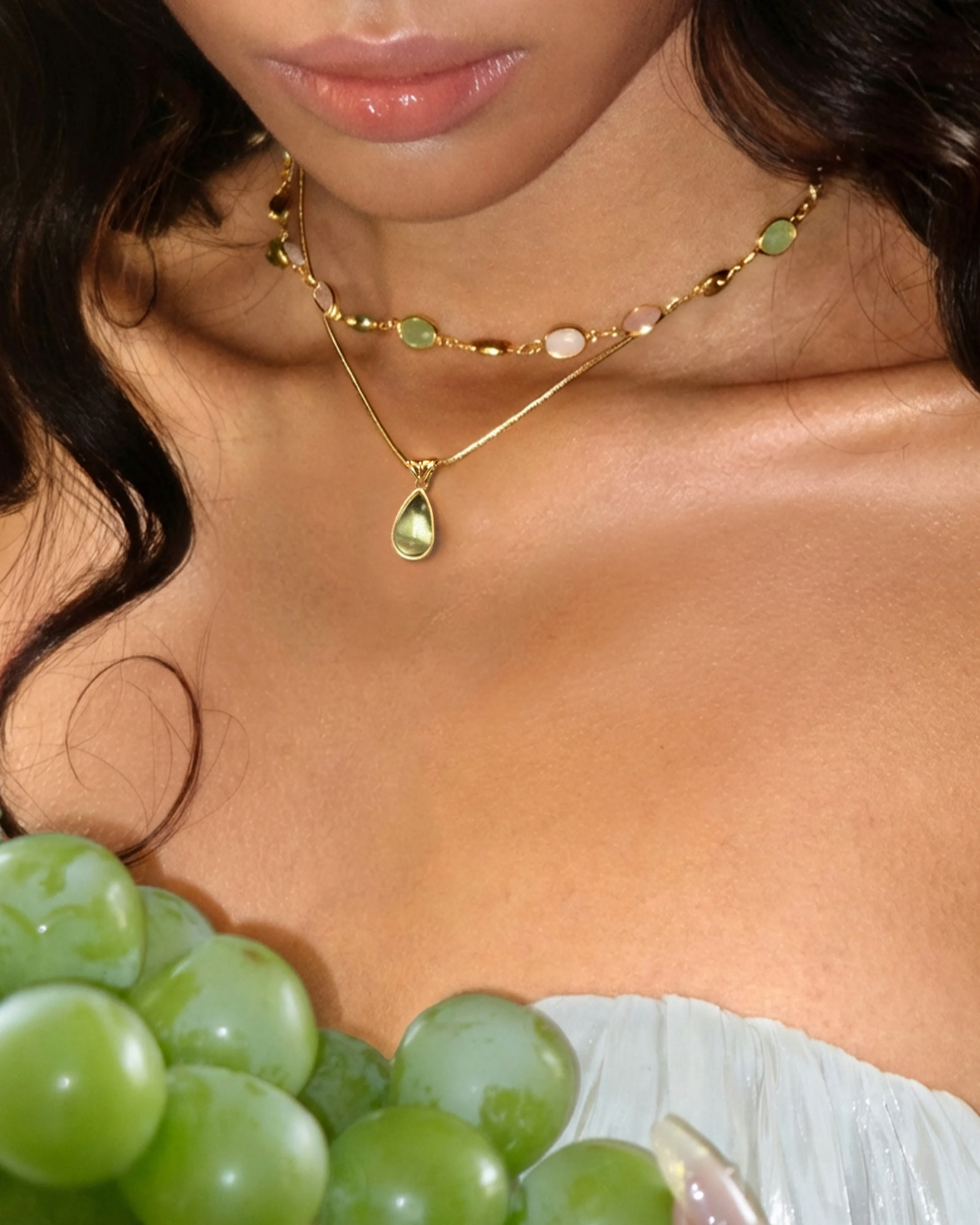 Waterdrop & Whimsical Romance Stone Necklace Set - Image 3
