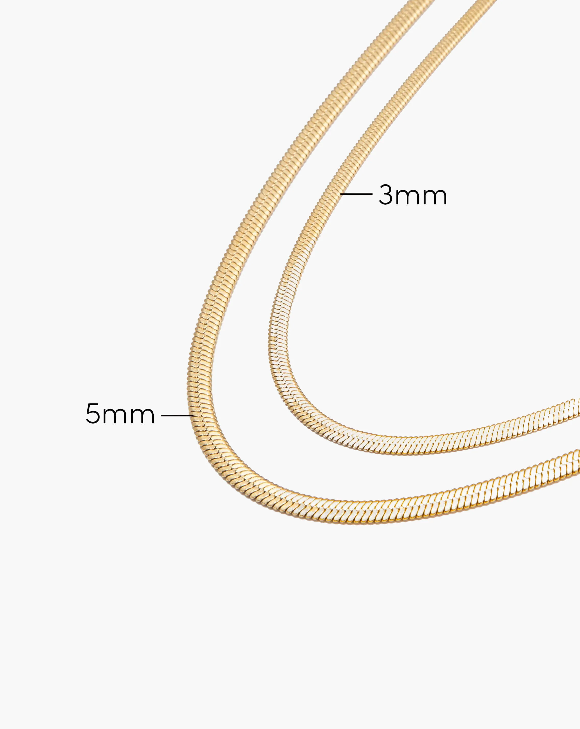 3mm Herringbone Chain Necklace - Image 3