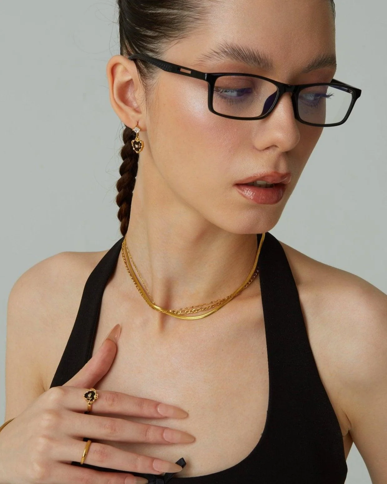 3mm Herringbone Chain Necklace - Image 4